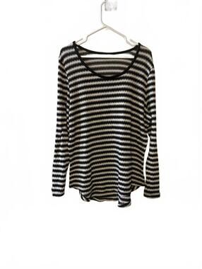 Bobbie Brooks Plus Size 2X Black and White Striped Sweater